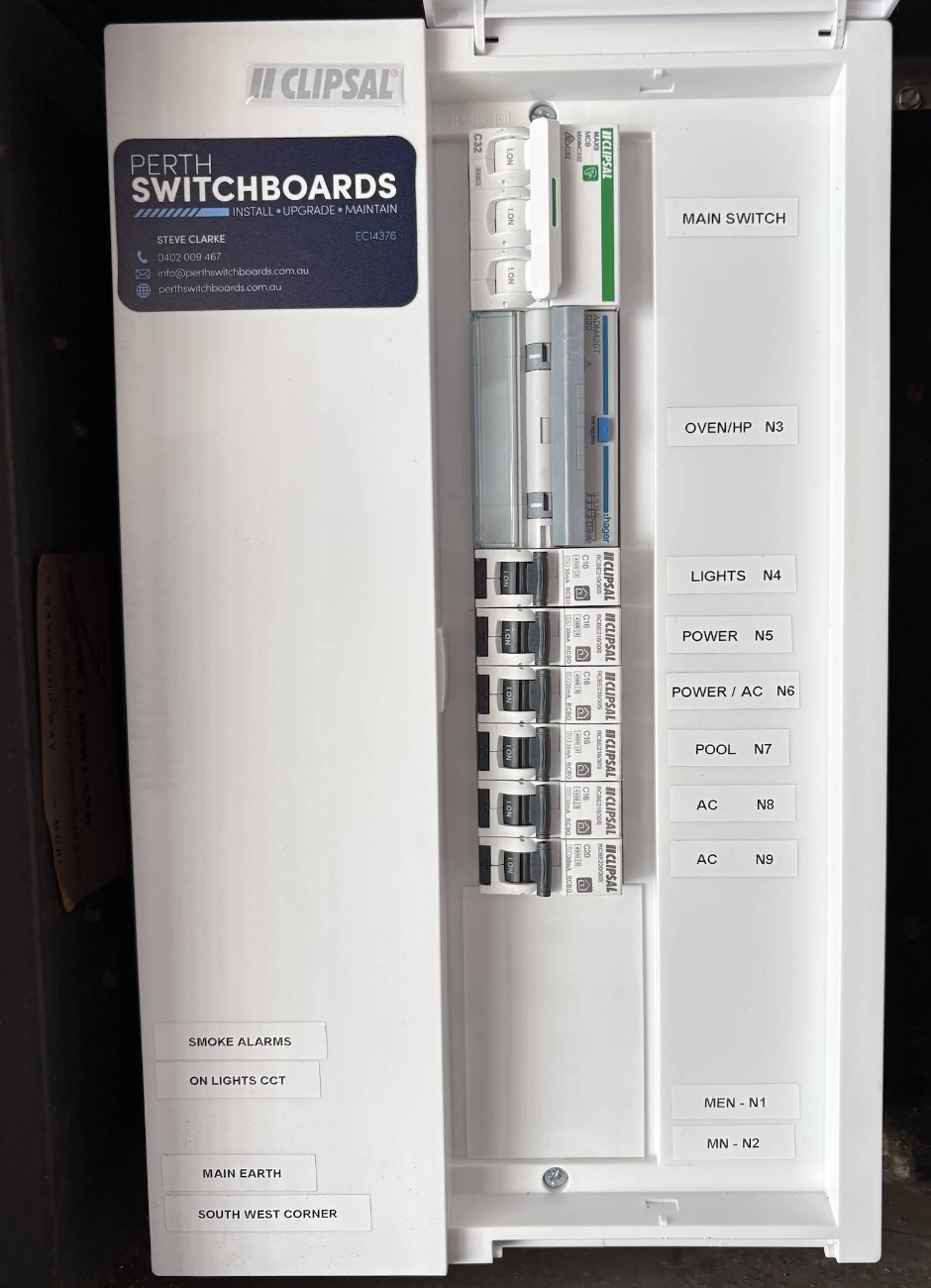 Completed residential switchboard upgrade